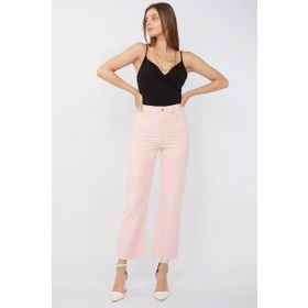 Banny Jeans Pembe Kadın Basic Paçası Kesik Jean Pantolon