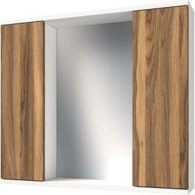 Banos AD4 Kulpsuz 2 Kapaklı Beyaz Tesbih Mdf 80 cm Aynalı Banyo Üst Dolabı