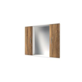 Banos AD4 Metal Kulplu 2 Kapaklı Beyaz Tesbih Mdf 80 cm Aynalı Banyo Üst Dolabı