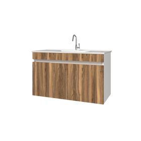 Banos LD3 100 cm Ayaksız 2 Kapaklı Lavabolu Tesbih Mdf Banyo Dolabı