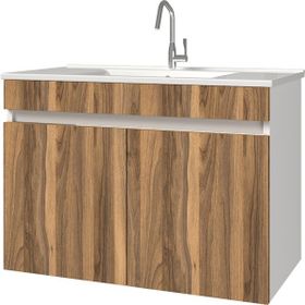Banos LD3 Ayaksız 2 Kapaklı Lavabolu Tesbih 85 cm Banyo Dolabı