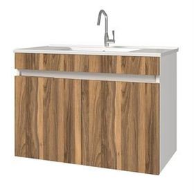 Banos LD3 Ayaksız 2 Kapaklı Lavabolu Tesbih 85 cm Banyo Dolabı