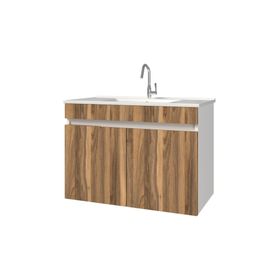 Banos LD3 Ayaksız 2 Kapaklı Lavabolu Tesbih 85 cm Banyo Dolabı