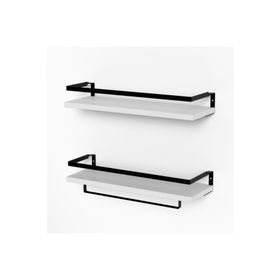 Banos RT4 Metal Çerçeveli Baharatlık Çok Amaçlı Banyo ve Beyaz Mutfak Duvar Rafı