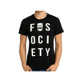 Bant Giyim Mr Robot Fsociety Siyah Erkek T-shirt