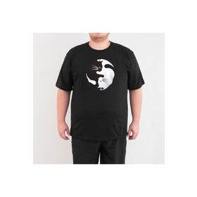 Bant Giyim Yin Yang Kedi Siyah Erkek T-shirt