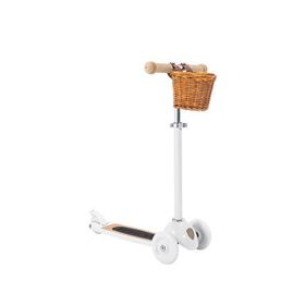 Banwood Vintage Beyaz Hasır Sepetli 3 Tekerlekli Çocuk Scooter