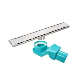 BanyoLine Sukar Line 6 Plain 50 cm Izgaralı Krom Duş Kanalı ve S Yalıtım Kiti