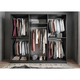 Baramolife GABE2 Eko Bar 6 Kapaklı Antrasit 180 cm Gardrop