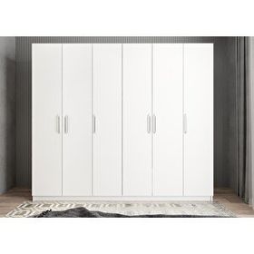 Baramolife GASE1 Eko Süper 6 Kapaklı Beyaz 240 cm Gardrop