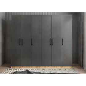 Baramolife GASE8 Eko Süper 6 Kapaklı Çam Antrasit 240 cm Gardrop