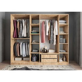 Baramolife GASE8 Eko Süper 6 Kapaklı Çam Antrasit 240 cm Gardrop