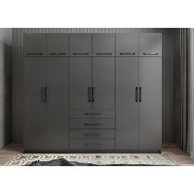 Baramolife GAT2 Trend 6 Kapaklı Antrasit 240 cm Gardrop
