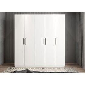 Baramolife GBB1 Bar Beş Kapaklı Beyaz 200 cm Gardrop