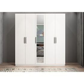 Baramolife GBL1 Bar Beş Kapaklı Beyaz 175 cm Gardrop