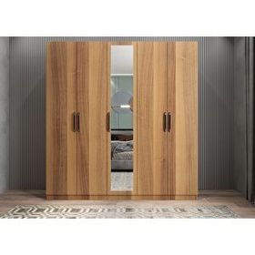 Baramolife GBL3 Bar Beş Kapaklı Ceviz 150 cm Gardrop
