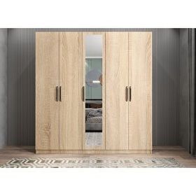 Baramolife GBL6 Bar Beş Kapaklı Meşe 175 cm Gardrop