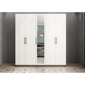 Baramolife GBL8 Bar Beş Kapaklı Antrasit Beyaz 150 cm Gardrop