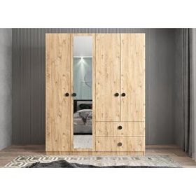 Baramolife GDH3 Harika Dört Kapaklı Çam 160 cm Gardrop