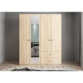 Baramolife GDH4 Harika Dört Kapaklı Meşe 140 cm Gardrop