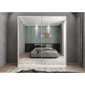 Baramolife GRH1 Harika Sürgülü Beyaz 240 cm Gardrop