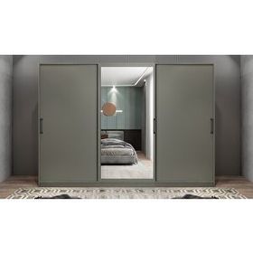 Baramolife GRI2 Işıltı Sürgülü Füme 208 cm Gardrop
