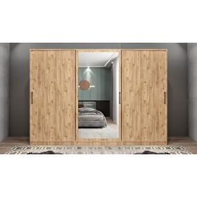 Baramolife GRI4 Işıltı Sürgülü Çam 270 cm Gardrop