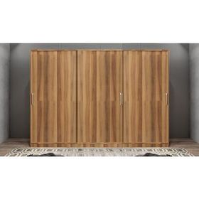 Baramolife GRİE3 Eko Işıltı Sürgülü Ceviz 270 cm Gardrop