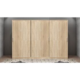 Baramolife GRİE5 Eko Işıltı Sürgülü Meşe 208 cm Gardrop