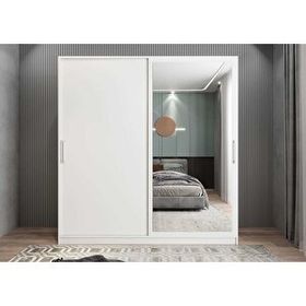 Baramolife GRK1 Kale Sürgülü Beyaz 120 cm Gardrop