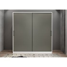 Baramolife GRLE6 Eko Life Sürgülü Beyaz Füme 140 cm Gardrop