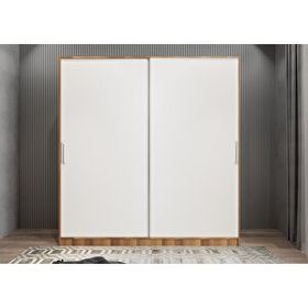 Baramolife GRLE7 Eko Life Sürgülü Ceviz Beyaz 140 cm Gardrop