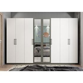 Baramolife GSB6 Bar Sekiz Kapaklı Antrasit Beyaz 320 cm Gardrop