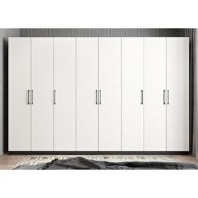 Baramolife GSBE6 Eko Sekiz Kapaklı Antrasit Beyaz 280 cm Gardrop