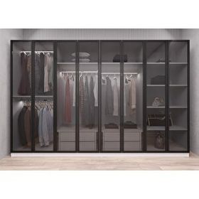 Baramolife GSCT1 Trend Camlı Sekiz Kapaklı Beyaz 360 cm Gardrop