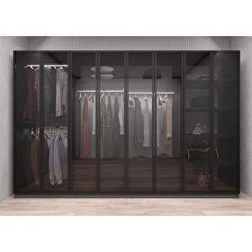 Baramolife GSCT2 Trend Camlı Sekiz Kapaklı Antrasit 320 cm Gardrop