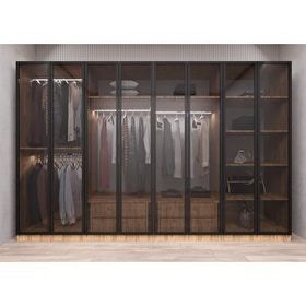 Baramolife GSCT3 Trend Camlı Sekiz Kapaklı Çam 280 cm Gardrop