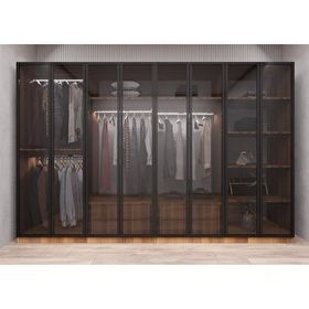 Baramolife GSCT5 Trend Camlı Sekiz Kapaklı Ceviz 280 cm Gardrop