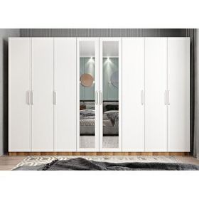 Baramolife GSL10 Life Sekiz Kapaklı Ceviz Beyaz 360 cm Gardrop