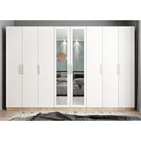 Baramolife GSL7 Life Sekiz Kapaklı Meşe Beyaz 320 cm Gardrop