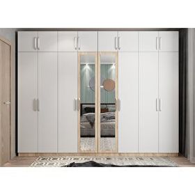 Baramolife GSS8 Süper Sekiz Kapaklı Meşe Beyaz 280 cm Gardrop