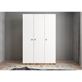 Baramolife GUB10 Bar Üç Kapaklı Ceviz Beyaz 120 cm Gardrop