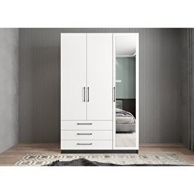 Baramolife GUL6 Life Üç Kapaklı Antrasit Beyaz 120 cm Gardrop
