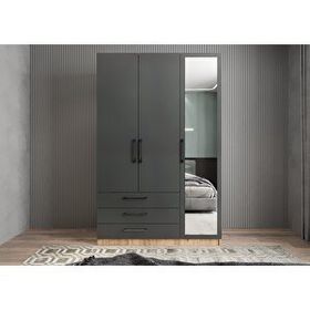 Baramolife GUL8 Life Üç Kapaklı Çam Antrasit 120 cm Gardrop