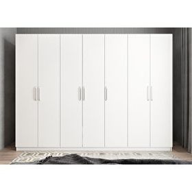 Baramolife GYBE1 Eko Bar Yedi Kapaklı Beyaz 280 cm Gardrop