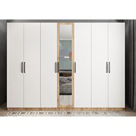 Baramolife GYL7 Life Yedi Kapaklı Çam Beyaz 280 cm Gardrop