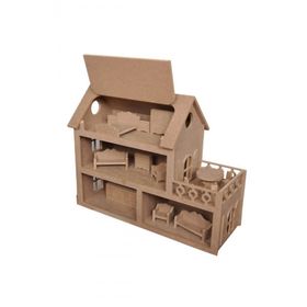 Barbie 15 Adet Mobilyalı Bebek Evi Oyuncak