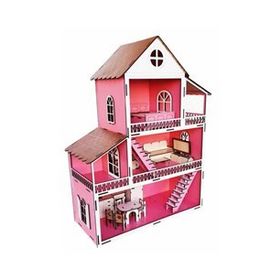 Barbie Ahşap Oyuncak Ev Portatif Bebek Evi Lol Bebek