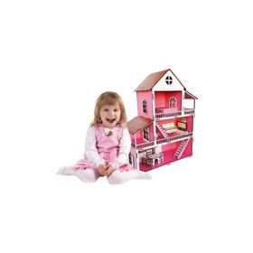 Barbie Ahşap Oyuncak Ev Portatif Bebek Evi Lol Bebek