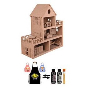 Barbie Bebek Evi Oyuncak 15 Adet Mobilya + 2 Adet Boya Fırça ve Önlük